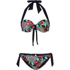 Bikini na fiszbinach bonprix czarno-kolorowy. Bikini marki bonprix. Za 89.99 zł.