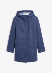 Długa kurtka z imitacji wełny z flanelową podszewką. Niebieskie kurtki bonprix, bez wzorów, z wełny, bez kaptura. Za 349.99 zł.