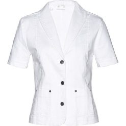 Żakiet dżinsowy, krótki rękaw bonprix biały denim. Marynarki i żakiety marki bonprix. Za 129.99 zł.