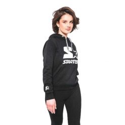 Damska Bluza Z Logo. Czarne bluzy Starter, s, bez wzorów, z bawełny, z kapturem. Za 260.99 zł.