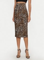 Elisabetta Franchi Spódnica midi GO-0694-7E2-V380 Brązowy Slim Fit. Brązowe spódnice Elisabetta Franchi, bez wzorów, z wiskozy, midi. Za 1,799.00 zł.