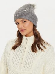 Guess Czapka AW5213 POL01 Szary. Szare czapki zimowe Guess, z aplikacjami, z materiału. Za 199.99 zł.