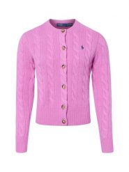 Polo Ralph Lauren Kardigan z zawartością kaszmiru Kobiety Kaszmir wyrazisty róż, M. Czerwone swetry Polo Ralph Lauren, m, bez wzorów, z kaszmiru, bez ramiączek. Za 1,199.95 zł.