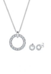 Elli Damski wisior Sparkling Geo Set zestaw kolczyki wkrętki z kryształami w srebrze 925 sterling silver Zestawy 1 ct. Szare kolczyki Elli, z kryształem, srebrne. Za 293.99 zł.