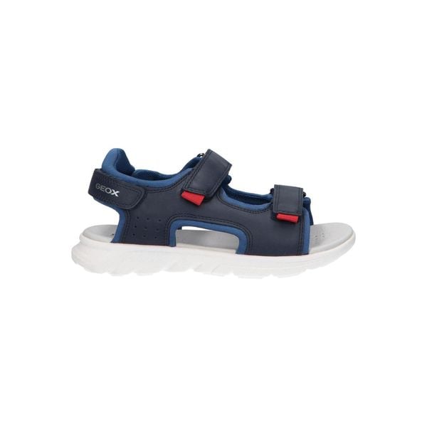 Sandały juniorskie Geox Airadyum. Niebieskie sandały Geox, bez wzorów, z syntetyku, sportowe, bez obcasa, bez zapięcia. Za 219.99 zł.