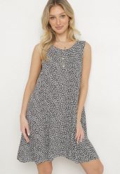 Czarna Bawełniana Rozkloszowana Sukienka Ozdobiona Kwiatami i Guzikami Lisavella. Czarne sukienki Born2be, na co dzień, l, bez wzorów, z bawełny, eleganckie, bez kołnierzyka, bez ramiączek, mini, rozkloszowane. Za 69.99 zł.