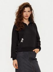 KARL LAGERFELD Bluza A1W20058 Czarny Regular Fit. Czarne bluzy KARL LAGERFELD, l, bez wzorów, z bawełny, bez kaptura. Za 539.99 zł.
