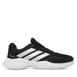 Buty do tenisa adidas. Czarne buty treningowe adidas, bez wzorów, bez zapięcia, tenisowe. Za 329.99 zł.