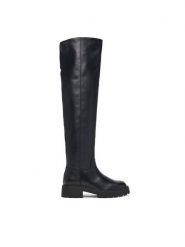 Calvin Klein Muszkieterki Chunky Otk Boot Nappa HW0HW03184 Czarny. Czarne kozaki Calvin Klein, bez wzorów, ze skóry, bez obcasa, na płaskiej podeszwie, bez zapięcia. Za 1,099.00 zł.
