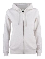 Clique Premium OC Hoody Full Zip Women – damska bluza z kapturem z bawełny. Szare bluzy CLIQUE, xl, bez wzorów, z bawełny, bez ramiączek, z kapturem. Za 295.60 zł.