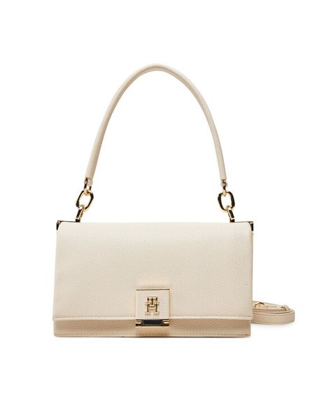 Tommy Hilfiger Torebka Th Her Med Crossover AW0AW17216 Beżowy. Brązowe torebki klasyczne Tommy Hilfiger, bez wzorów, ze skóry, bez dodatków. Za 429.99 zł.