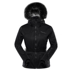 Kurtka damska narciarska softshell Alpine Pro Dowela. Czarne kurtki narciarskie Alpine Pro, na zimę, l, bez wzorów, z materiału, bez kaptura, narciarskie. Za 729.00 zł.