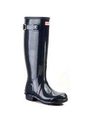 Hunter Kalosze Original Tall Gloss WFT1000RGL Granatowy. Niebieskie kalosze Hunter, bez wzorów, z kauczuku, bez zapięcia. Za 299.99 zł.