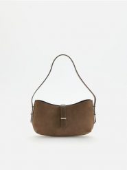 Torebka na ramię - ciemnobrązowy. Brązowe bluzy Reserved, bez wzorów, klasyczne, bez ramiączek, bez kaptura. Za 119.99 zł.