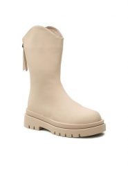 DeeZee Botki WS2601-01 Beżowy. Brązowe botki DeeZee, bez wzorów, z tworzywa sztucznego, bez obcasa, na płaskiej podeszwie, bez zapięcia. Za 118.99 zł.