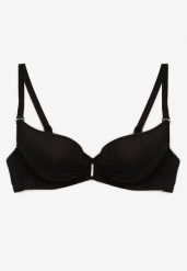 Czarny Biustonosz Full Cup Ozdobiony Koronką i Małą Zawieszką z Cyrkonii Nedolse. Czarne biustonosze Renee, z aplikacjami, z jeansu. W wyprzedaży za 31.99 zł.