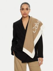 Calvin Klein Chusta K60K612882 Beżowy. Brązowe chusty Calvin Klein, bez wzorów, z materiału. Za 209.99 zł.