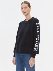 Tommy Hilfiger Sweter WW0WW39002 Granatowy Regular Fit. Niebieskie swetry Tommy Hilfiger, s, bez wzorów, z bawełny, bez ramiączek. Za 429.99 zł.