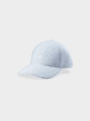 4F Czapka z daszkiem sherpa strapback damska - biała S. Białe czapki z daszkiem 4f, na wiosnę, bez wzorów, z dzianiny, sportowe. Za 39.99 zł.