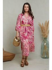 Curvy Lady Sukienka w kolorze różowym rozmiar: 44/46. Różowe sukienki Curvy Lady, na co dzień, bez wzorów, z bawełny, klasyczne, bez kołnierzyka, bez ramiączek, maxi, proste. Za 211.81 zł.