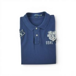 Koszulka damska Polo Ralph Lauren z krótkim rękawem. Niebieskie t-shirty sportowe Ralph Lauren, l, bez wzorów, bez ramiączek, na golfa. Za 170.36 zł.