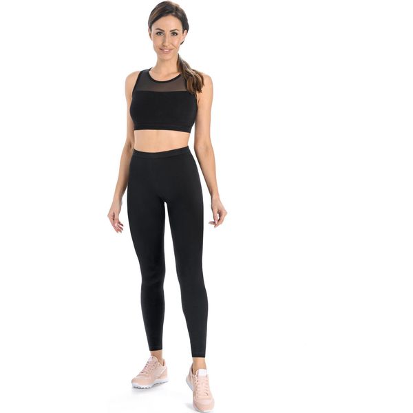 Legginsy na fitness damskie Teyli Classico. Czarne legginsy Teyli, s, bez wzorów, z bawełny, na fitness i siłownię. Za 89.99 zł.
