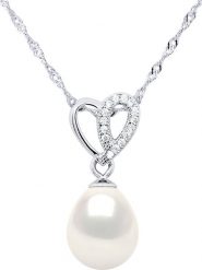 Pearline Srebrny naszyjnik z zawieszką - dł. 42 cm rozmiar: onesize. Białe naszyjniki Pearline, z materiału, z cyrkonią, srebrne. Za 152.99 zł.