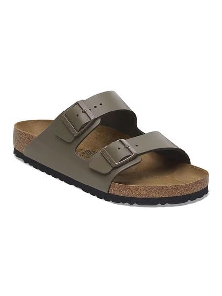 Birkenstock Skórzane klapki "Arizona" w kolorze brązowym rozmiar: 41. Brązowe klapki Birkenstock, bez wzorów, z nubiku, klasyczne, z otwartym noskiem, bez obcasa, bez zapięcia. Za 302.35 zł.