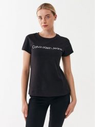 Calvin Klein Jeans T-Shirt J20J220253 Czarny Slim Fit. Czarne t-shirty Calvin Klein Jeans, xl, bez wzorów, z bawełny, bez kołnierzyka, bez ramiączek. Za 119.99 zł.