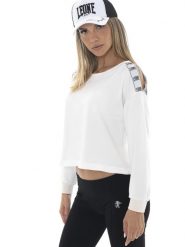 Bluza lekki z ściągacze na co dzień na siłownię. Białe bluzy bez kaptura LEONE 1947 APPAREL, m, bez wzorów, bez kaptura, na fitness i siłownię. Za 273.65 zł.