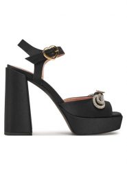 LOVE MOSCHINO Sandały JA1606CG1IJO0000 Czarny. Czarne sandały Love Moschino, bez wzorów, z materiału, bez obcasa, na słupku, bez zapięcia. Za 1,329.00 zł.