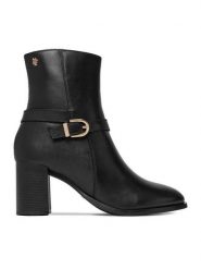 MEXX Botki EO-WI44-FARRAH-01 Czarny. Czarne botki Mexx, bez wzorów, ze skóry, bez obcasa, na słupku, bez zapięcia. Za 449.99 zł.
