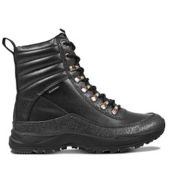 Botki Luhta. Czarne botki Luhta, bez wzorów, bez obcasa, na płaskiej podeszwie, bez zapięcia. Za 299.99 zł.