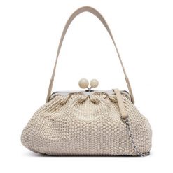 Torebka Weekend Max Mara. Brązowe kopertówki Weekend Max Mara, bez wzorów, wizytowe, bez dodatków. Za 1,579.00 zł.