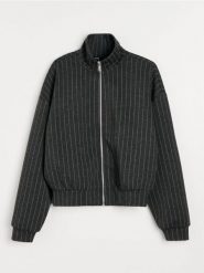 Bluza w paski z domieszką wiskozy - szary. Szare bluzy Sinsay, l, bez wzorów, z wiskozy, bez ramiączek, bez kaptura. Za 59.99 zł.