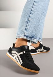 Czarne Sneakersy Typu Klasyczne Tenisówki Zdobione Przeszyciami Zardiva. Czarne trampki Renee, z aplikacjami, z jeansu, eleganckie, bez zapięcia. W wyprzedaży za 63.99 zł.