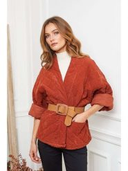 Joséfine Kurtka pikowana "Ammos" w kolorze brązowoczerwonym rozmiar: L. Brązowe kurtki Joséfine, l, bez wzorów, z bawełny, bez kaptura. Za 201.08 zł.