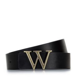Damski pasek dwustronny z literą „W”. Brązowe paski Wittchen, z aplikacjami, ze skóry, eleganckie. Za 219.90 zł.