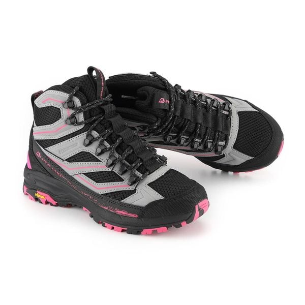 Buty trekkingowe wysokie damskie Alpine Pro Wadune Vibram. Szare buty trekkingowe Alpine Pro, bez wzorów, bez zapięcia, trekkingowe. W wyprzedaży za 499.00 zł.