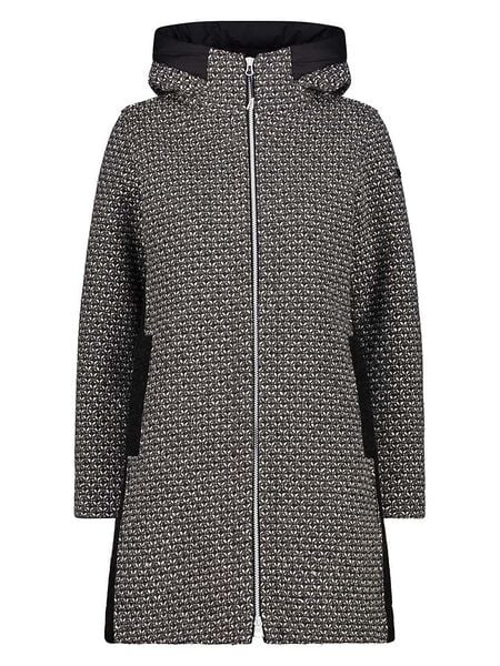 CMP Parka funkcyjna w kolorze czarno-białym rozmiar: 38. Białe płaszcze CMP, bez wzorów, z syntetyku, bez kaptura. Za 419.69 zł.