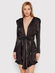 DeeZee Sukienka koktajlowa More Satin 3FB036 Czarny Regular Fit. Czarne sukienki DeeZee, m, bez wzorów, z syntetyku, wizytowe, bez kołnierzyka, bez ramiączek. Za 169.99 zł.