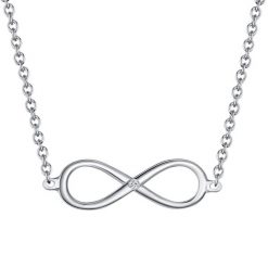 Lulu & Jane Infinity Srebro wysokiej pr óby Brylant Naszyjniki 1 ct Damski. Białe naszyjniki Lulu & Jane, z materiału, z brylantem, srebrne. Za 539.99 zł.