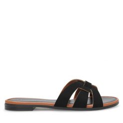 Klapki Lasocki. Czarne klapki Lasocki, bez wzorów, bez obcasa, bez zapięcia. Za 119.99 zł.