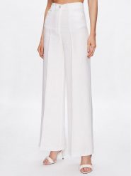Pinko Spodnie materiałowe 100641 A0IN Biały Relaxed Fit. Białe spodnie materiałowe Pinko, bez wzorów, z materiału. Za 1,829.00 zł.