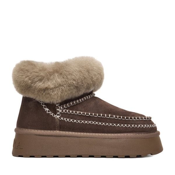 Śniegowce Badura. Brązowe śniegowce Badura, bez wzorów, bez zapięcia. Za 259.99 zł.