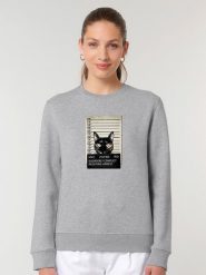 WOOOP Bluza "Kitty Mugshot" w kolorze szarym rozmiar: L. Szare bluzy bez kaptura Wooop, l, bez wzorów, z bawełny, bez kaptura. Za 108.99 zł.