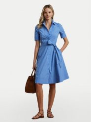 LAUREN RALPH LAUREN Sukienka koszulowa 200748950017 Niebieski Regular Fit. Niebieskie sukienki Lauren Ralph Lauren, bez wzorów, z bawełny, bez kołnierzyka, bez ramiączek, koszulowe. Za 909.99 zł.