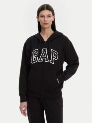 Gap Bluza 727433-04 Czarny Relaxed Fit. Czarne bluzy GAP, xs, bez wzorów, z bawełny, bez kaptura. Za 169.99 zł.