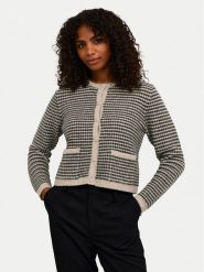 Kaffe Kardigan Ellery 10509031 Beżowy Regular Fit. Brązowe swetry Kaffe, s, bez wzorów, z syntetyku, bez ramiączek. Za 169.99 zł.
