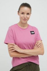 The North Face t-shirt bawełniany kolor różowy. Czerwone t-shirty The North Face, l, bez wzorów, z bawełny, bez kołnierzyka, bez ramiączek. W wyprzedaży za 103.99 zł.